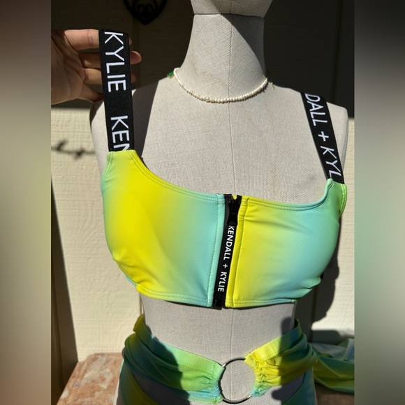 3PC set Kendall + Kylie. Brand straps Bikini with Mesh coverup Swimsuit set - Picture 3 of 8